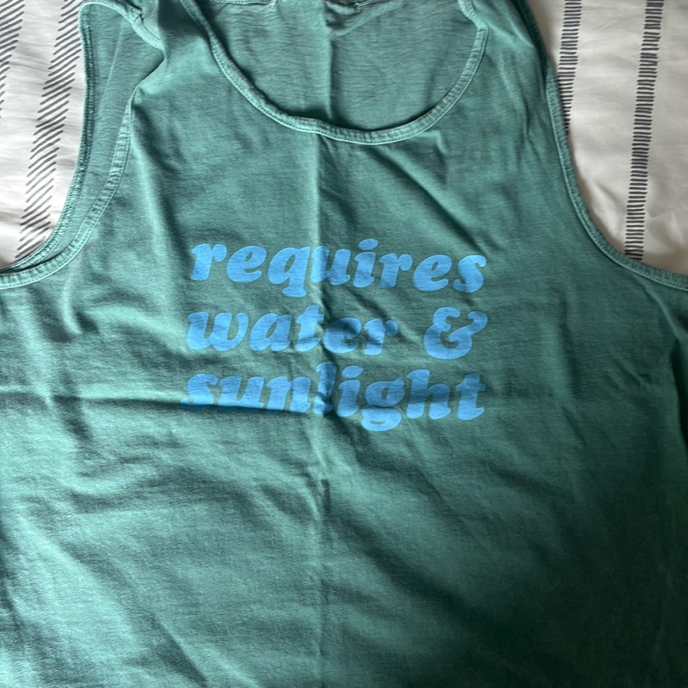 “Requires water and sunlight” tank top